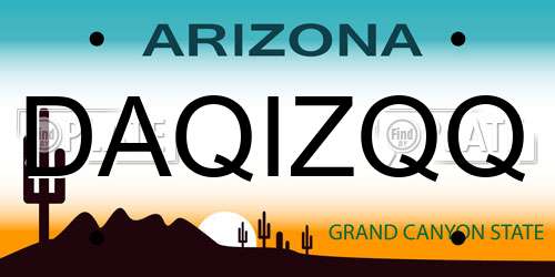 DAQIZQQ Arizona License Plate