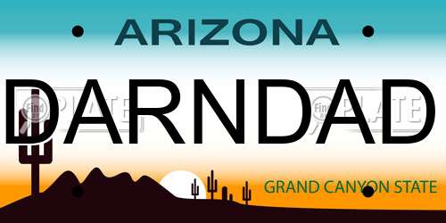DARNDAD Arizona License Plate