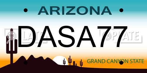 DASA77 Arizona License Plate