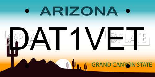 DAT1VET Arizona License Plate