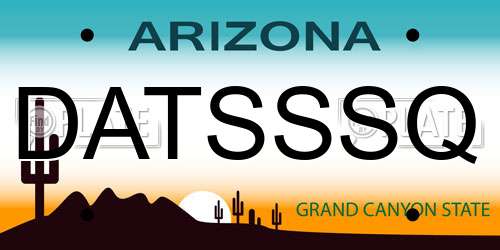 DATSSSQ Arizona License Plate