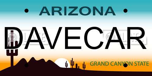DAVECAR Arizona License Plate