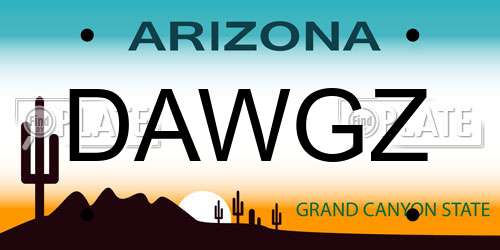 DAWGZ Arizona License Plate