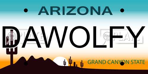 DAWOLFY Arizona License Plate