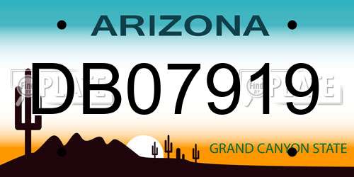 DB07919 Arizona License Plate