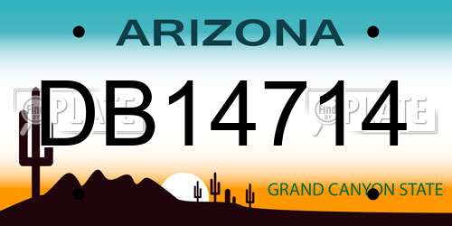 DB14714 Arizona License Plate