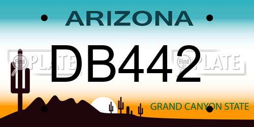 DB442 Arizona License Plate