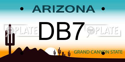 DB7 Arizona License Plate