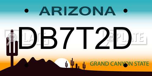 DB7T2D Arizona License Plate
