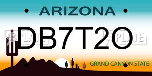 DB7T2O Arizona License Plate