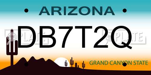 DB7T2Q Arizona License Plate