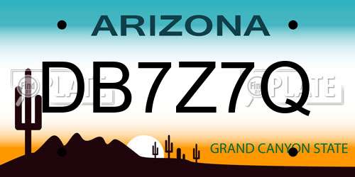 DB7Z7Q Arizona License Plate