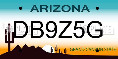 DB9Z5G Arizona License Plate
