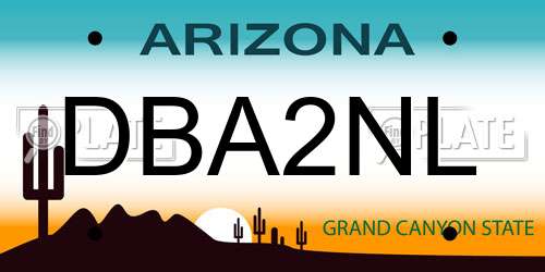 DBA2NL Arizona License Plate