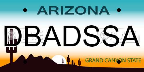 DBADSSA Arizona License Plate