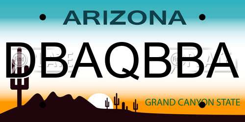 DBAQBBA Arizona License Plate