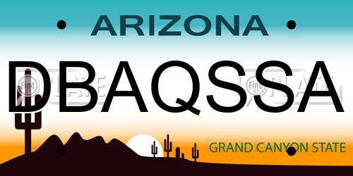 DBAQSSA Arizona License Plate