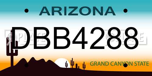DBB4288 Arizona License Plate