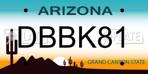 DBBK81 Arizona License Plate