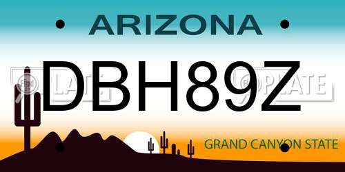 DBH89Z Arizona License Plate