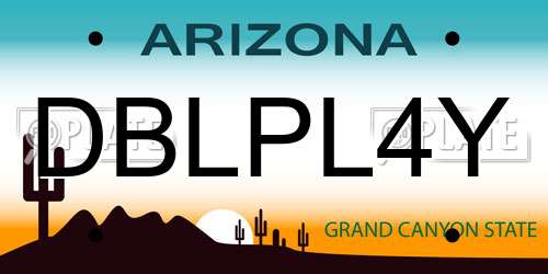 DBLPL4Y Arizona License Plate