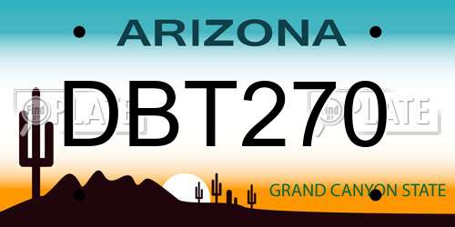 DBT270 Arizona License Plate