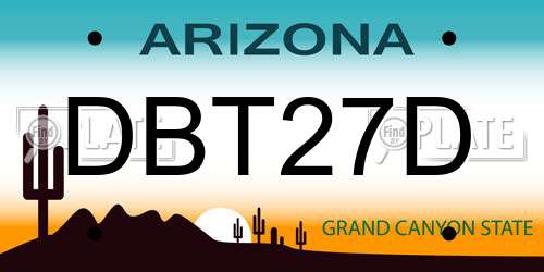 DBT27D Arizona License Plate