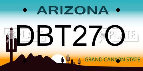 DBT27O Arizona License Plate