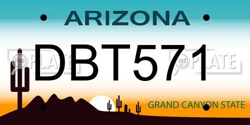 DBT571 Arizona License Plate