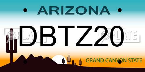 DBTZ20 Arizona License Plate
