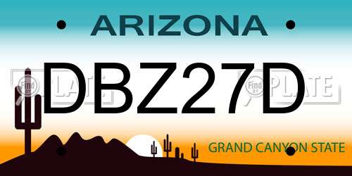 DBZ27D Arizona License Plate