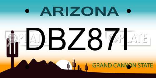 DBZ87I Arizona License Plate