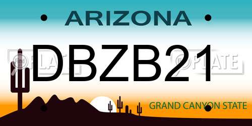 DBZB21 Arizona License Plate