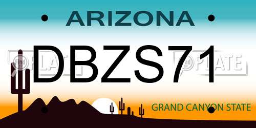 DBZS71 Arizona License Plate