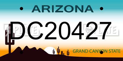 DC20427 Arizona License Plate