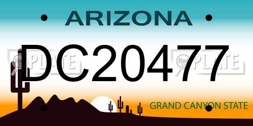 DC20477 Arizona License Plate