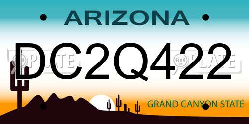 DC2Q422 Arizona License Plate