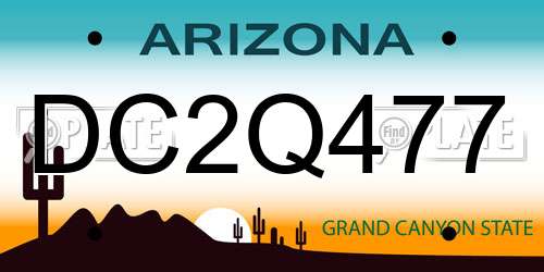 DC2Q477 Arizona License Plate