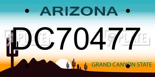 DC70477 Arizona License Plate