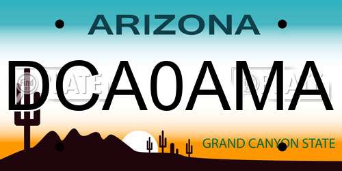 DCA0AMA Arizona License Plate