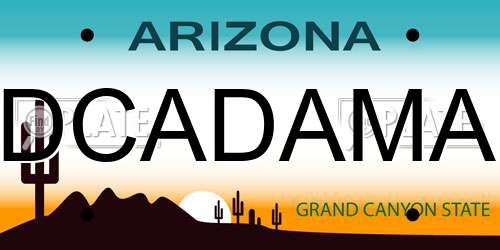DCADAMA Arizona License Plate