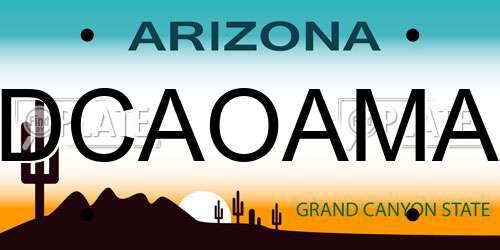 DCAOAMA Arizona License Plate