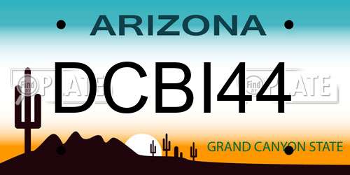 DCBI44 Arizona License Plate