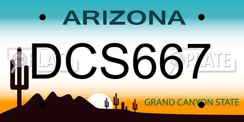 DCS667 Arizona License Plate
