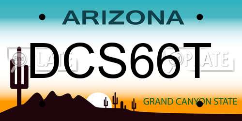DCS66T Arizona License Plate