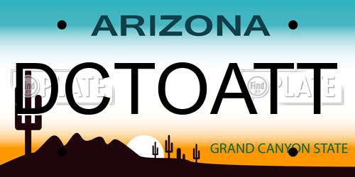 DCTOATT Arizona License Plate