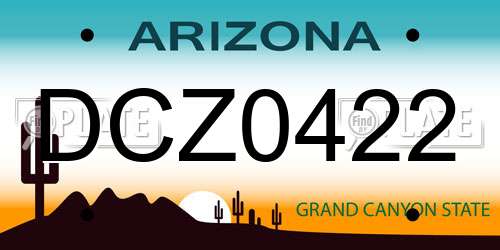 DCZ0422 Arizona License Plate