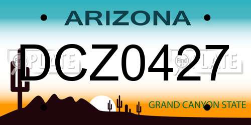 DCZ0427 Arizona License Plate