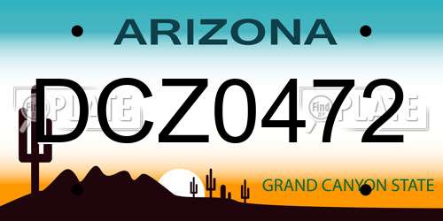 DCZ0472 Arizona License Plate