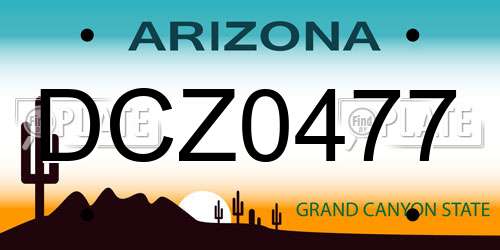 DCZ0477 Arizona License Plate